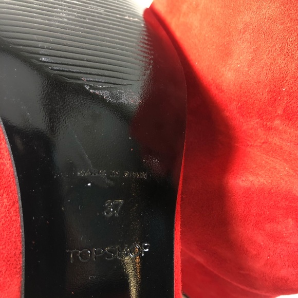 TOPSHOP women red suede back zip booties NWOT, 6,5 - Picture 3 of 10